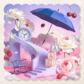 Surreal White Peonies Dromerig Onderzetter Set (Voorkant)