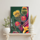 Surreal Wildflower Australian Botanical Canvas Afdruk
