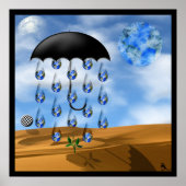 Surreal woestijn Rain Poster (Voorkant)