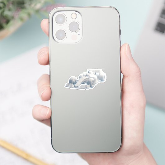 Surreal wolkenracer mini vinyl sticker (Telefoon)