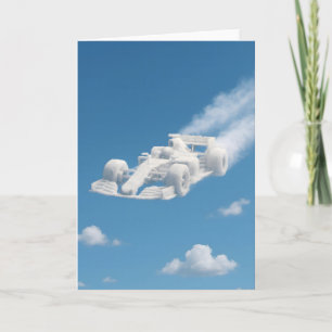 Surreal wolkenracer opgevouwen wenskaart kaart