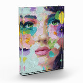 Surreal Woman Floral Eyes Petals Wind Wall Art Fotoblokken (Links)