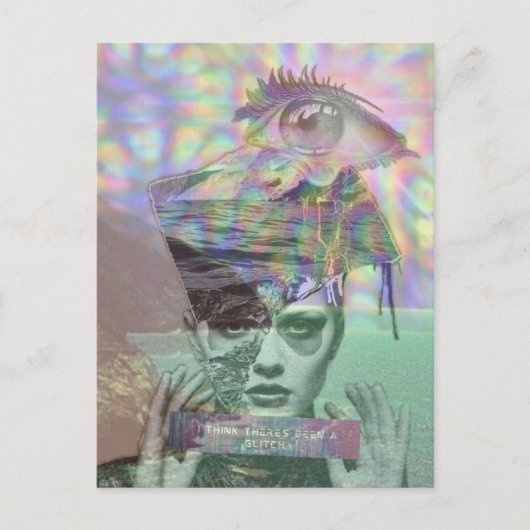 Surreal Woman Glitch Collage Briefkaart (Voorkant)
