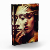 Surreal Woman Portrait with Painted Mask Fotoblokken (Links)