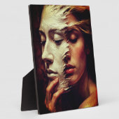 Surreal Woman Portrait with Painted Mask Fotoplaat (Zijkant)