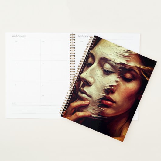 Surreal Woman Portrait with Painted Mask Planner (Display)