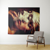 Surreal Woman Portrait with Painted Mask Wandkleed (In Situ (horizontaal))