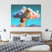 Surreal Woman with Palm Tree Canvas Afdruk (Insitu (Slaapkamer))