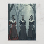 Surreal Women With Zebra Heads in Forest Briefkaart (Voorkant)