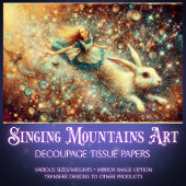 Surreal Wonderland Rabbit Hole Fantasy Decoupage Tissuepapier