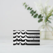 Surreal Zebra Print Stripes Makeup Visitekaartje (Staand voorkant)