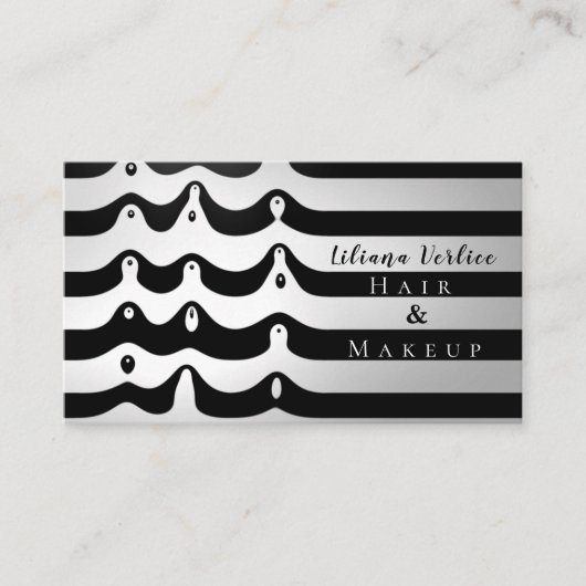 Surreal Zebra Print Stripes Makeup Visitekaartje (Voorkant)