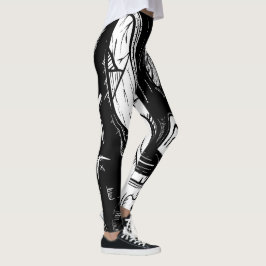 surreal zwart en wit leggings