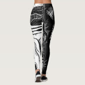 surreal zwart en wit leggings (Achterkant)