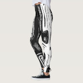 surreal zwart en wit leggings (Links)