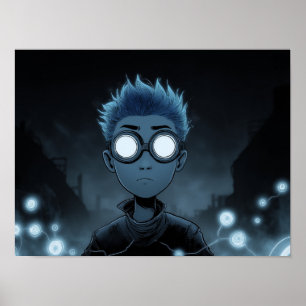 Surreal zwart gat horizon boven donkere oceaan kun poster