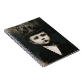 Surreal zwart-wit gekooide vogelhoed kind notitieboek (Rechterzijde)
