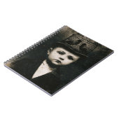 Surreal zwart-wit gekooide vogelhoed kind notitieboek (Linkerzijde)