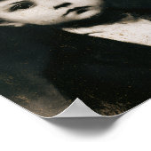 Surreal zwart-wit gekooide vogelhoed kind poster (Hoek)