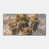 SURREAL zwevende eilanden met gouden bomen Bureaumat (Voorkant)
