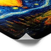 Surrealism Starry Night Hot Air Balloon  Poster (Hoek)