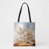 Surrealisme Abstract wit gebouw Tote Bag (Voorkant)