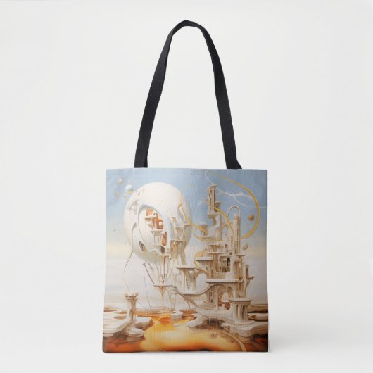 Surrealisme Abstract wit gebouw Tote Bag (Voorkant)