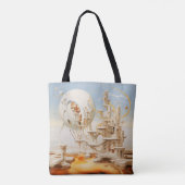 Surrealisme Abstract wit gebouw Tote Bag (Achterkant)
