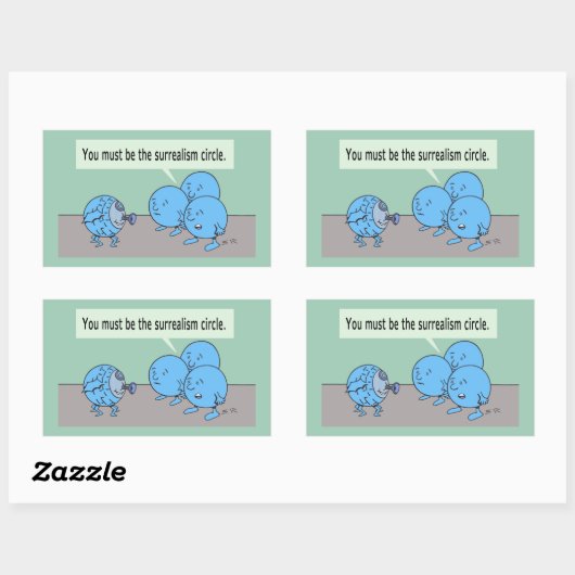 Surrealisme Cirkel rechthoek sticker (Vel)