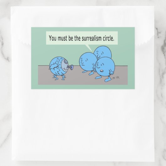 Surrealisme Cirkel rechthoek sticker (Tas)