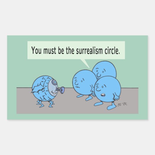 Surrealisme Cirkel rechthoek sticker (Voorkant)