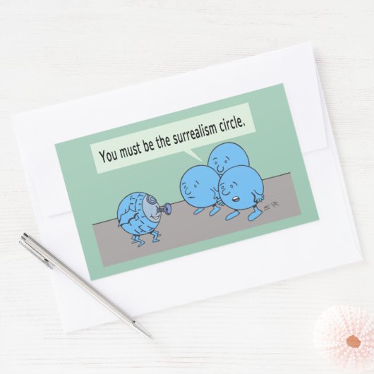 Surrealisme Cirkel rechthoek sticker (Envelop)