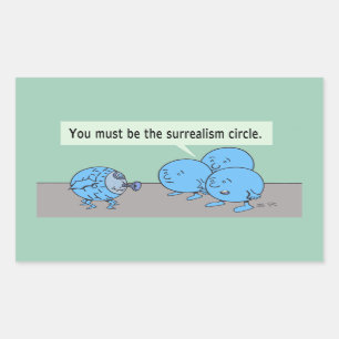 Surrealisme Cirkel rechthoek sticker