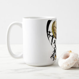 Surrealisme-geïnspireerde digitale kunsttuimelaar: koffiemok
