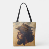 Surrealisme hoofd en stad tote bag (Achterkant)