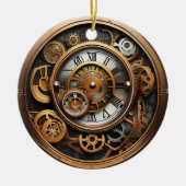 Surrealisme Steampunk Time Clock Gears Keramisch Ornament (Voorkant)
