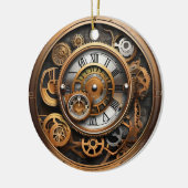 Surrealisme Steampunk Time Clock Gears Keramisch Ornament (Links)