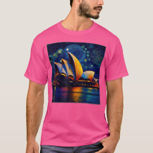 Surrealisme Sterrennacht Sydney Opera House T-shirt