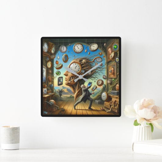Surrealisme Vierkante Klok (Huis)