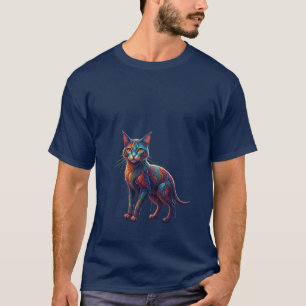 Surrealisme Whimsical Tijdreizen Kat T-shirt
