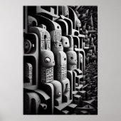 Surrealisme Zwart-wit Poster (Voorkant)