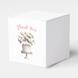 Surrealist, ballonnen en verjaardagstaart dank je bedankdoosjes