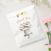 Surrealist, ballonnen en verjaardagstaart dank je bedankzakje (Gezegeld)