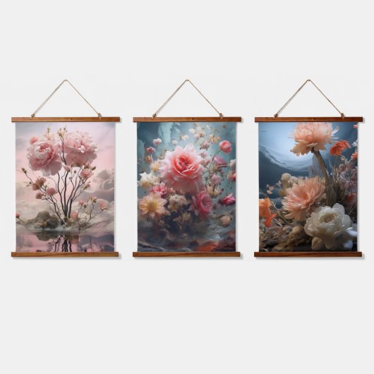 Surrealist bloemenkunst - Dreamscapes Hangend Wandkleed (Driedubbel)