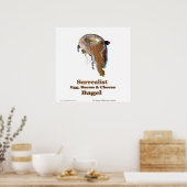 Surrealist Egg, Bacon & Cheese Bagel Poster (Keuken)