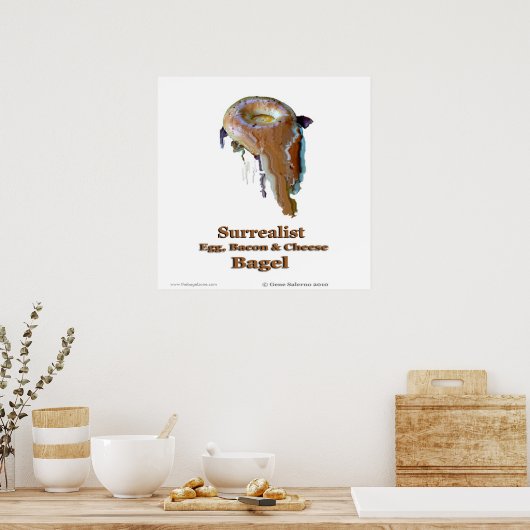 Surrealist Egg, Bacon & Cheese Bagel Poster (Keuken)