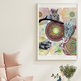 Surrealist kleurrijke geometrische cirkels dali kl poster