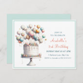 Surrealist, Schattigee ballonnen en verjaardagstaa Kaart (Voorkant / Achterkant)