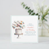 Surrealist, Schattigee ballonnen en verjaardagstaa Kaart (Staand voorkant)