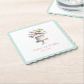 Surrealist, Schattigee ballonnen en verjaardagstaa Kartonnen Onderzetters (Gebogen)